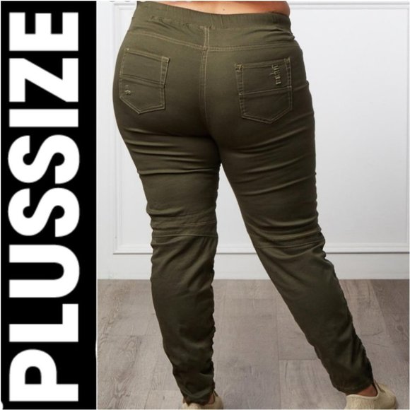 Pants CURVE PLUS SIZE CURVY ARMY GREEN PAN… - Picture 3 of 4